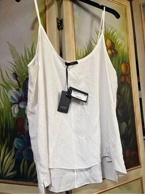 SEVENTY White Spaghetti-Strap Silk Cami